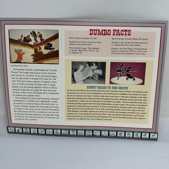 Willabee & Ward Collectible Dumbo 1941 Patch & Disney History Card - Picture 4 of 4